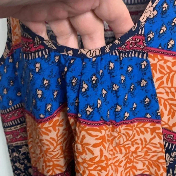 Papillon Lightweight Sleeveless Airy  Colourful Smock Top w Pockets Size S - Picture 7 of 7